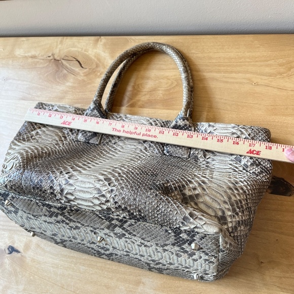 ALEXANDRA KNIGHT GENUINE PYTHON BAG XL DESIGNER EXOTIC COLLECTABLE TEXTURED LUXE - Picture 7 of 12